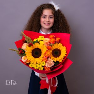 букет на 1 сентября в москве, букет первоклассника в Москве, букет на линейку в Москве, букет на 1 сентября недорого, букет в школу москва